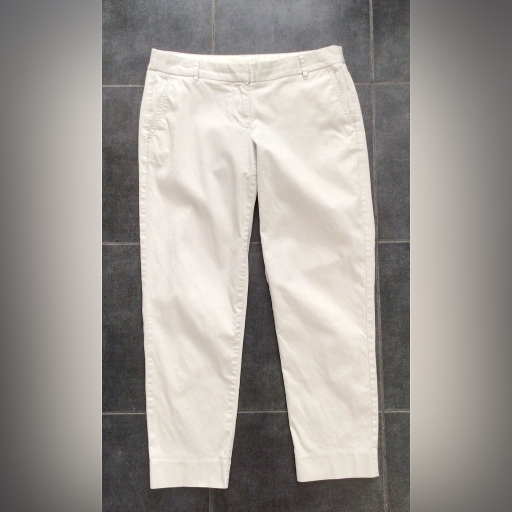 J CREW Ivory Stretch Ankle Pants - US 4